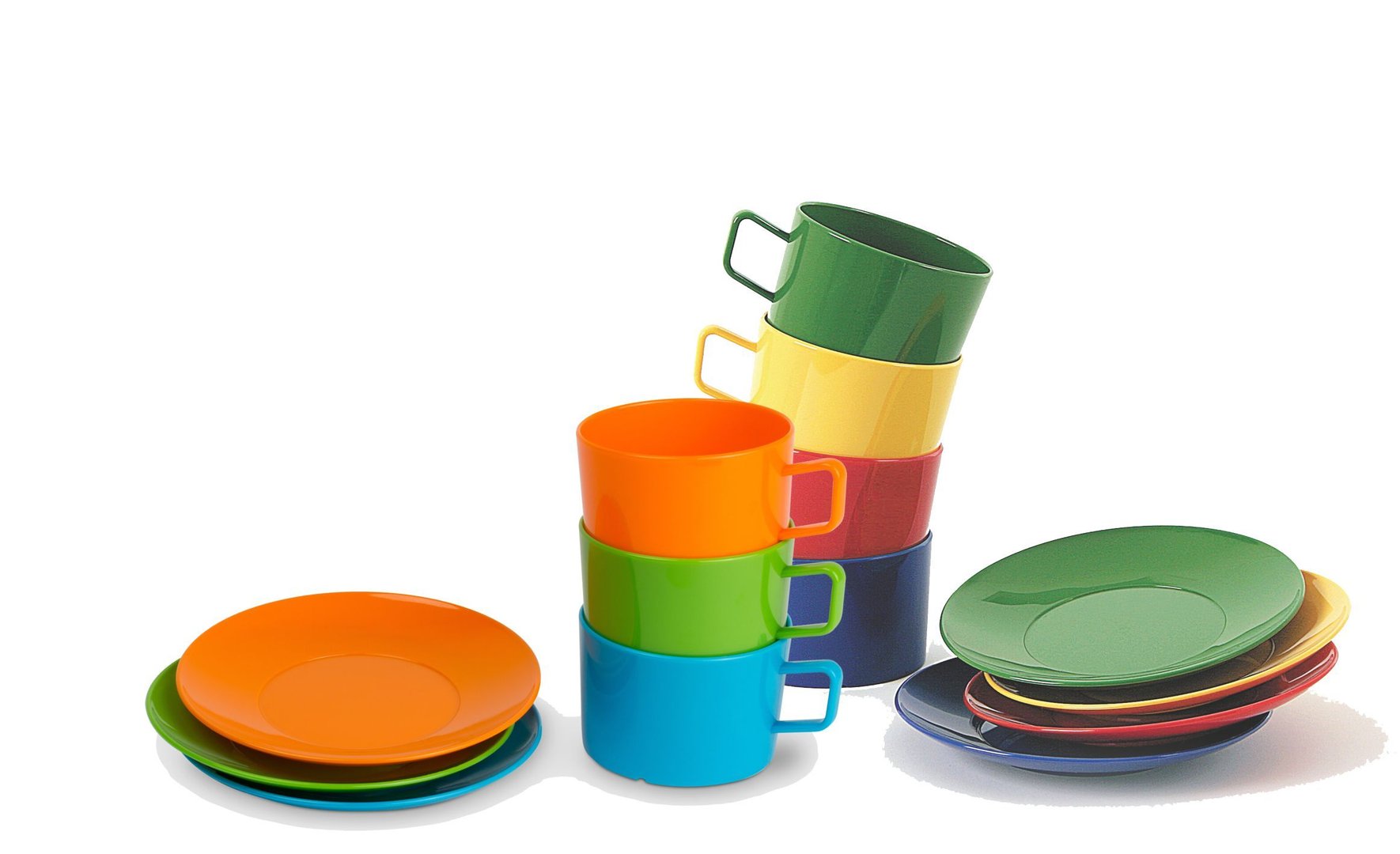 PC Tasse 0,2 l mit Untertasse, 8 Farben