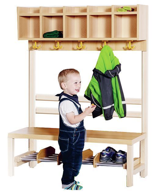 Komplettgarderobe, einfache Ablage, Stütze offen, Alurost, 4-7 Plätze