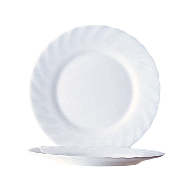 Teller flach 15,5 cm Hartglas Trianon Uni weiß