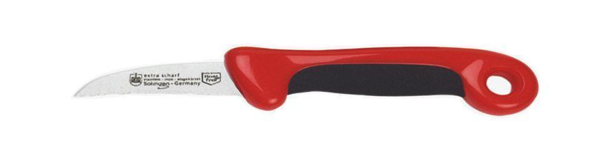 Schälmesser Bicolor rot gebogen