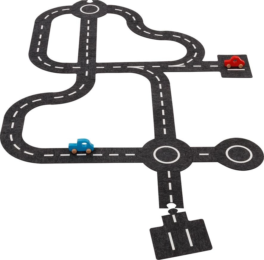 Spielstraße mit 2 Fahrzeugen, 30-tlg.