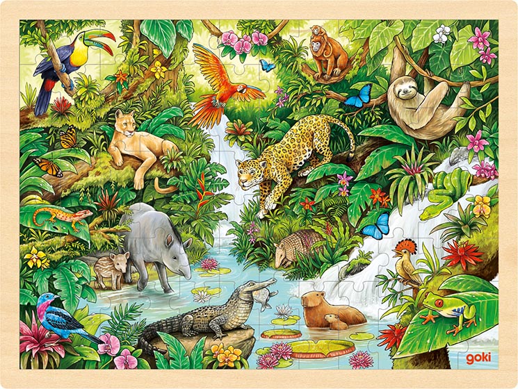 Einlegepuzzle Regenwald 96 Teile