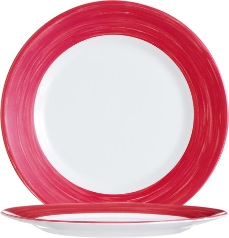 Teller flach 23,5 cm Hartglas Brush Cherry