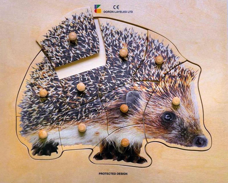 Holz-Puzzle realistisch, Igel 9 Teile