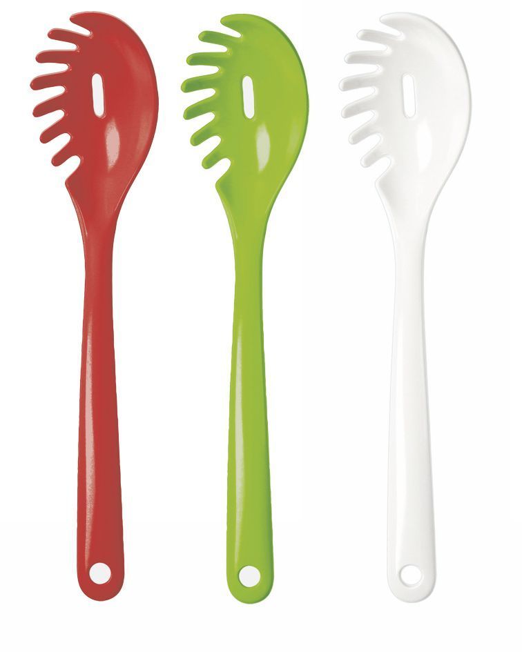 Spaghettilöffel Kunststoff 3 Farben, 31 cm
