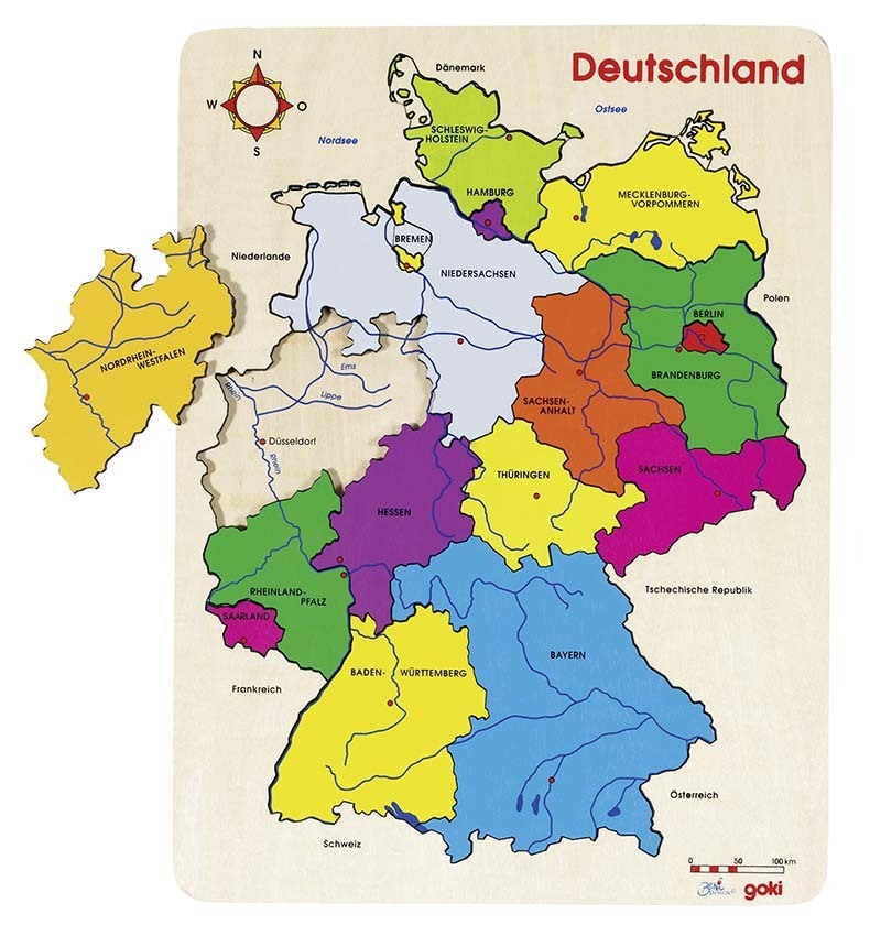 Einlegepuzzle Deutschland 16 Teile