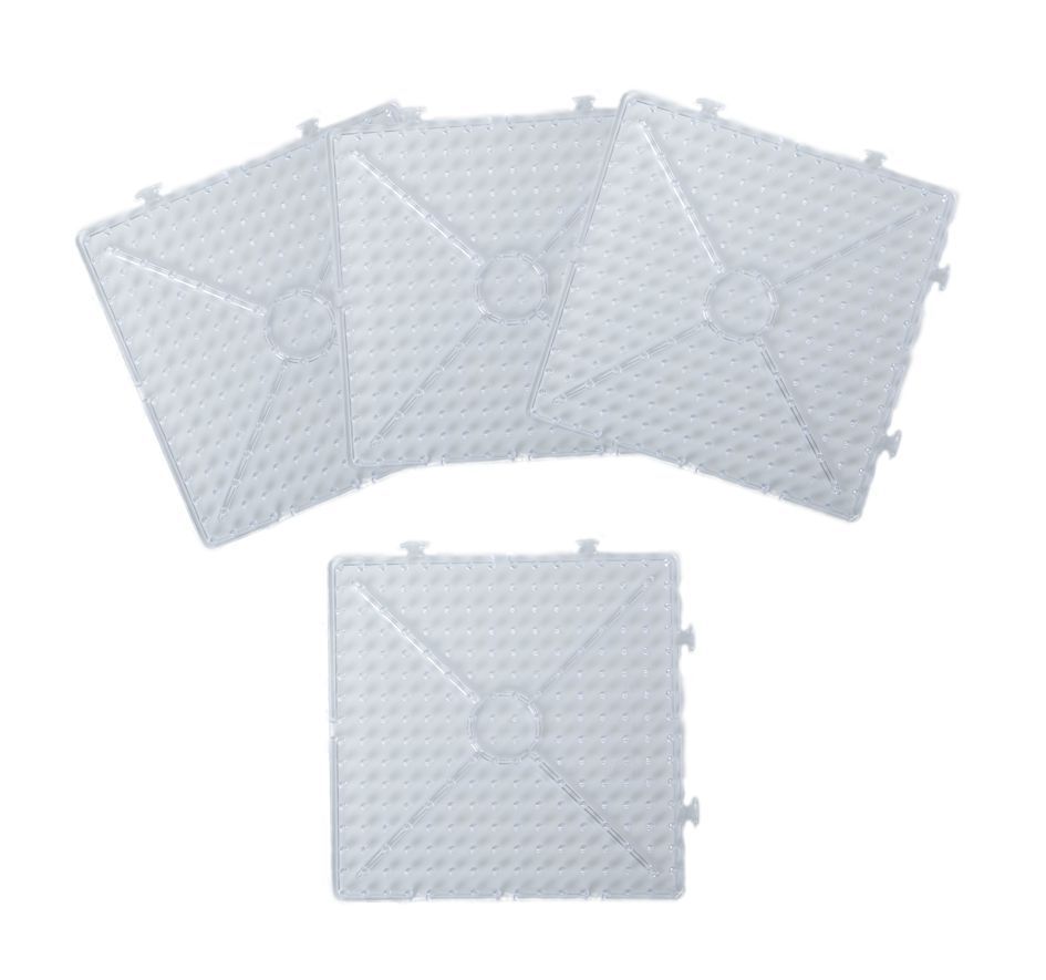XL-Bügelperlen-Stiftplatten Quadrat, 4er Set