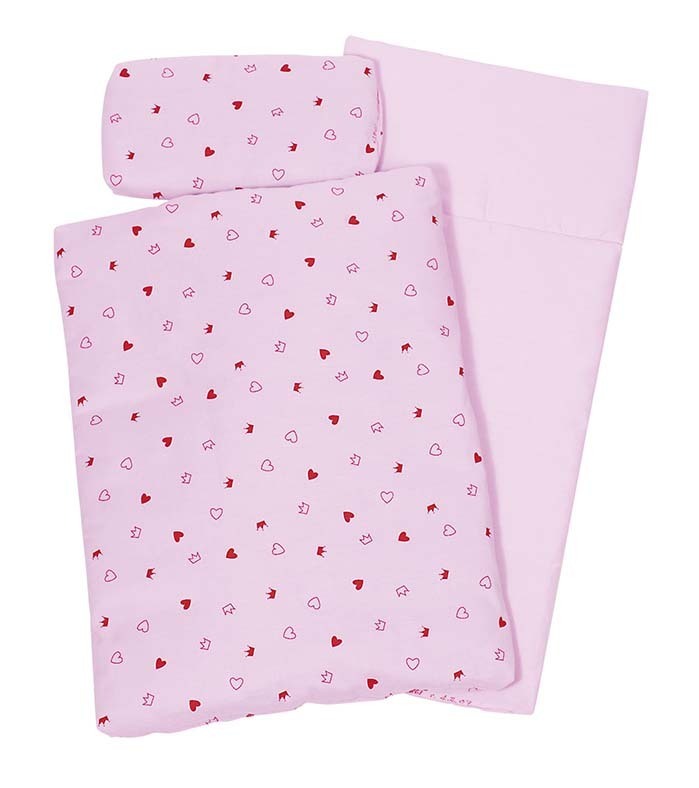 Puppenbettzeug Herz/Krone, 3 tlg.