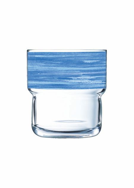 Stapelglas Brush Blue 22 cl
