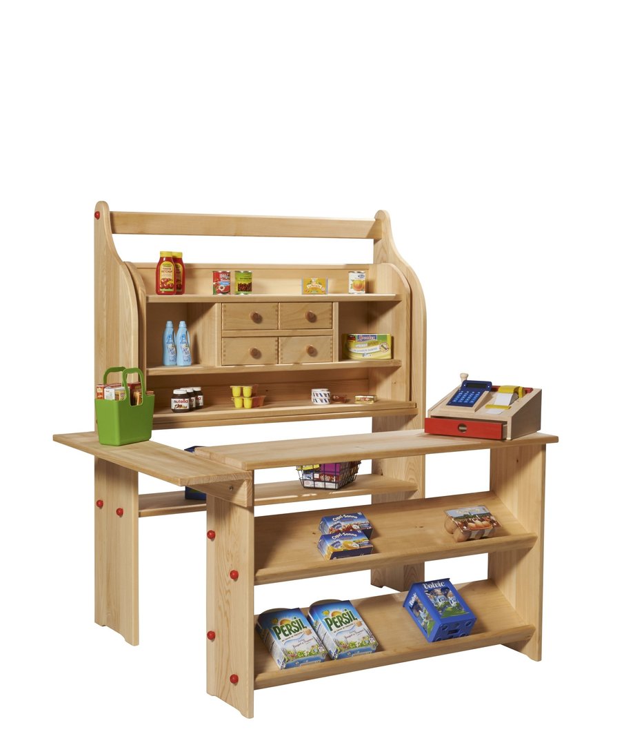 Kaufladen aus Lindenholz 3-tlg.