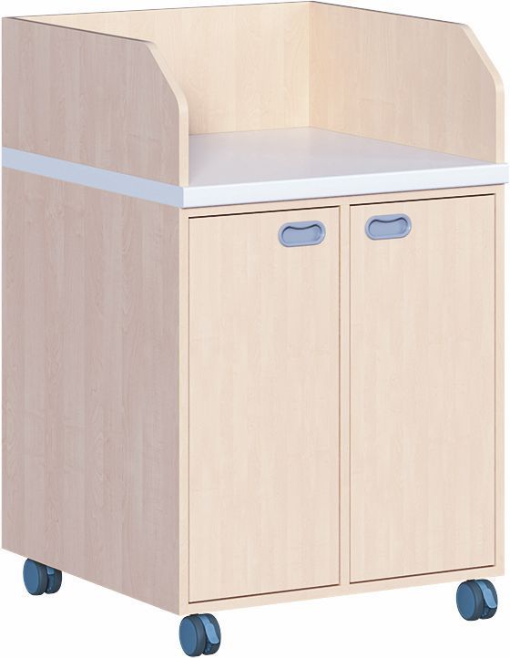 Wickelkommode B/T 70,5 x 71 cm, fahrbar, 2 Türen