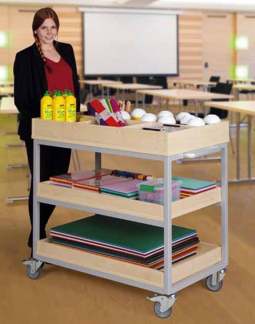 Transport- und Vorbereitungswagen mit Facheinteilung, 4 Dekore