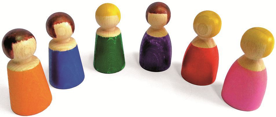 Holzfiguren-Set Kleine Menschen 6 Teile