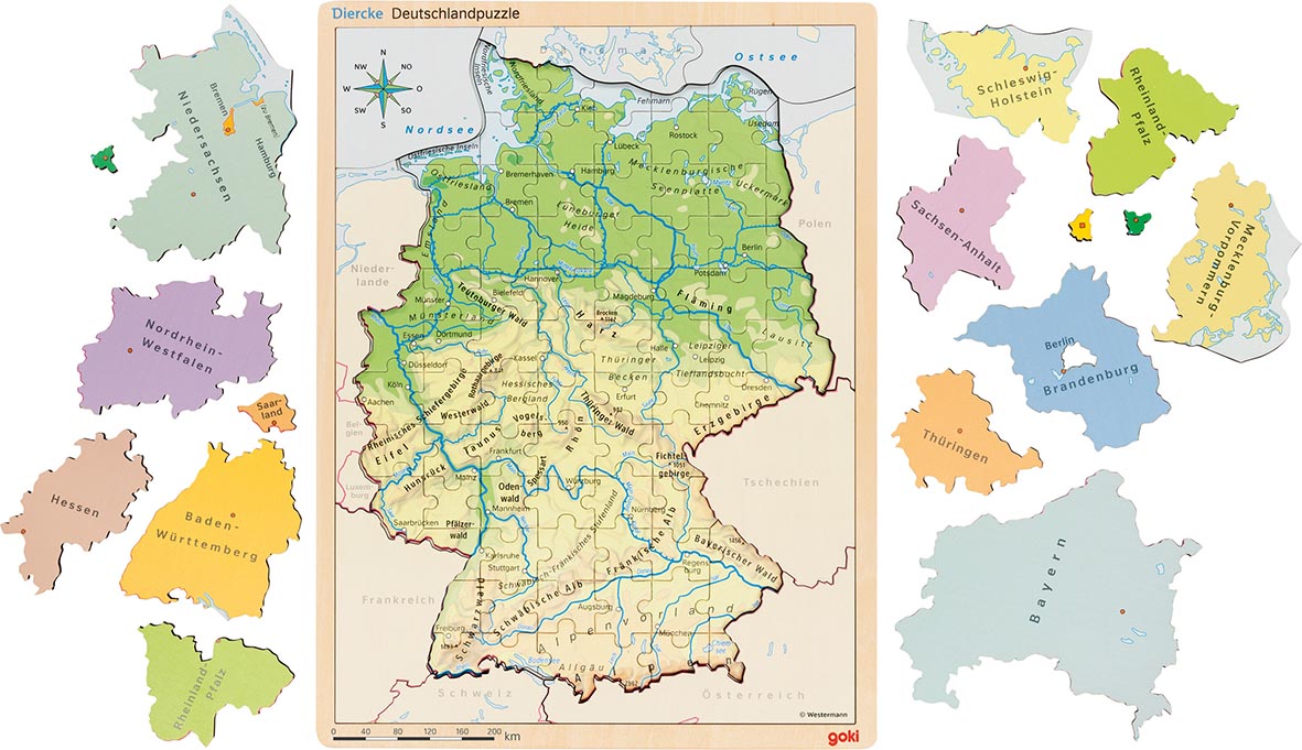 Schichtenpuzzle Deutschland 3 Lagen/98 T.