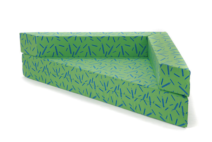 Sitzecke 3-tlg., klappbar, 150 x 150 cm, CS hellrot uni