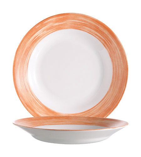Teller tief 22,5 cm Hartglas Brush Orange