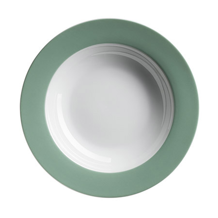 Teller COLORATA tief 21,5 cm Porzellan, olivegrün