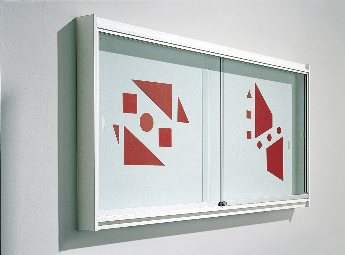 Informationsvitrine, RW Stahlemaille weiß, 3 Größen