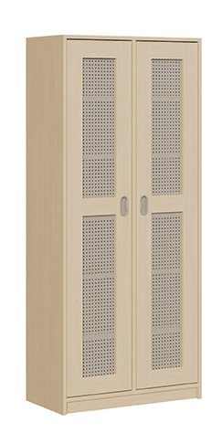 Bettzeugschrank 180 cm, Lochblechtüren, 12 Fächer