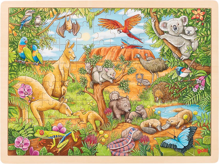 Einlegepuzzle Australische Tierwelt 96 Teile
