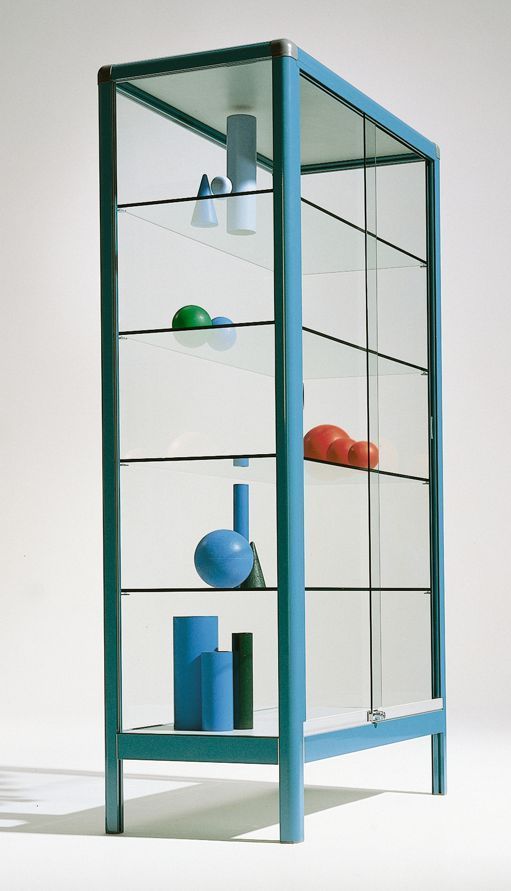 Alu Vitrine V15, 100/120 x 180 x 50 cm, 7 Farben