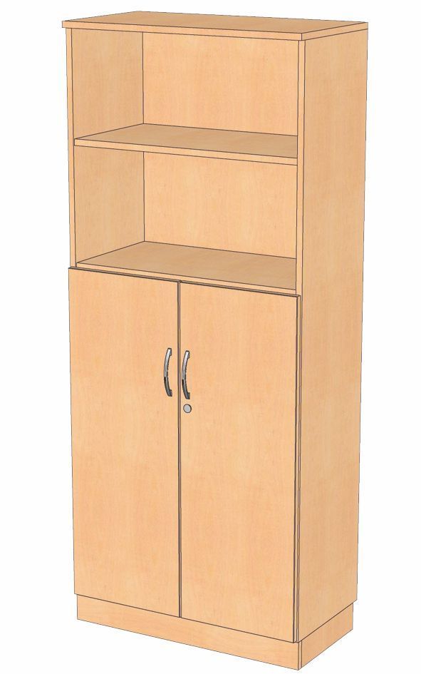 Kombinationsschrank 2-türig, ohne MW, 3/2 OH, Breite 100 cm, Tiefe 40 cm, Grau