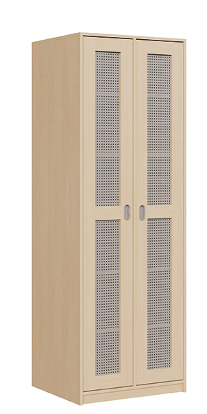 Bettzeugschrank 227 cm, mit Lochblechtüren, 12 Fächer
