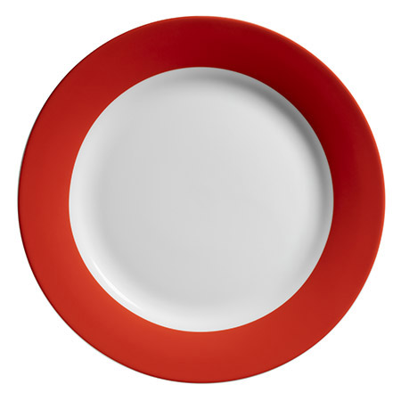 Teller COLORATA flach 24 cm Porzellan, rot