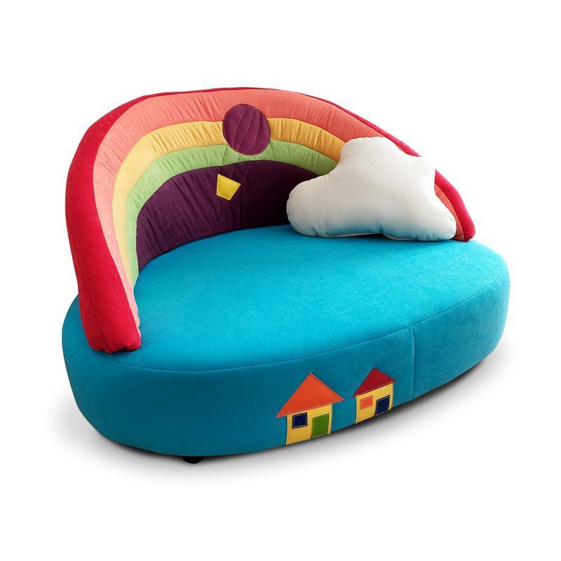 Kindersofa Regenbogen, Mikrofaser oder Kunstleder