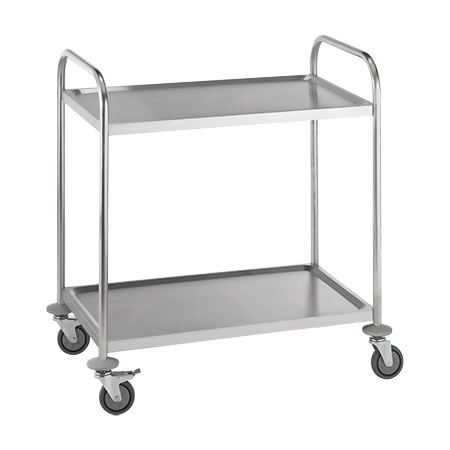 Servierwagen Edelstahl, 2 Borde 83 x 51 cm