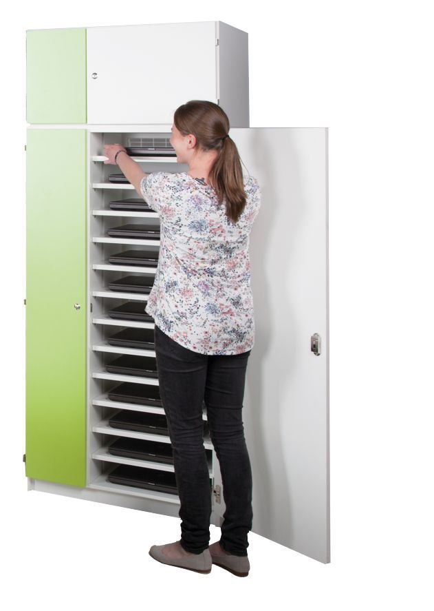 Aufsatzschrank für Notebooktower, gr. Tür re.