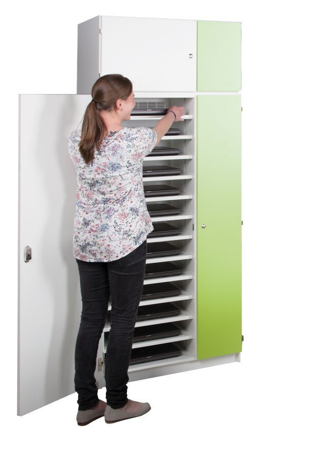 Aufsatzschrank für Notebooktower, gr. Tür links
