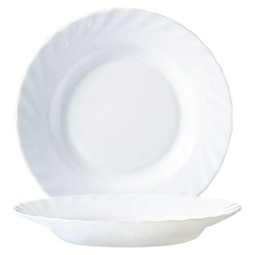 Teller tief 22,5 cm Hartglas Trianon Uni weiß
