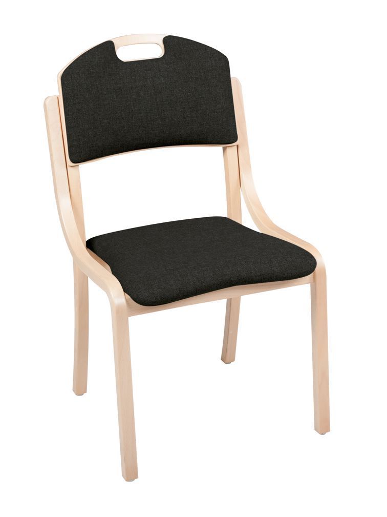 Stuhl Modell Inga ohne Armlehne, Grünbeige/Natur