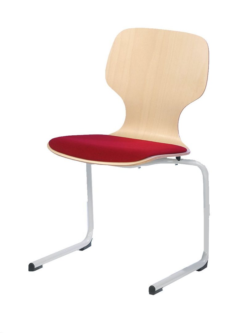 Stuhl Modell 8 mit Sitzpolster, Grau