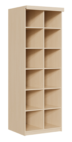 Bettzeugschrank 227 cm, ohne Vorhang, 12 Fächer