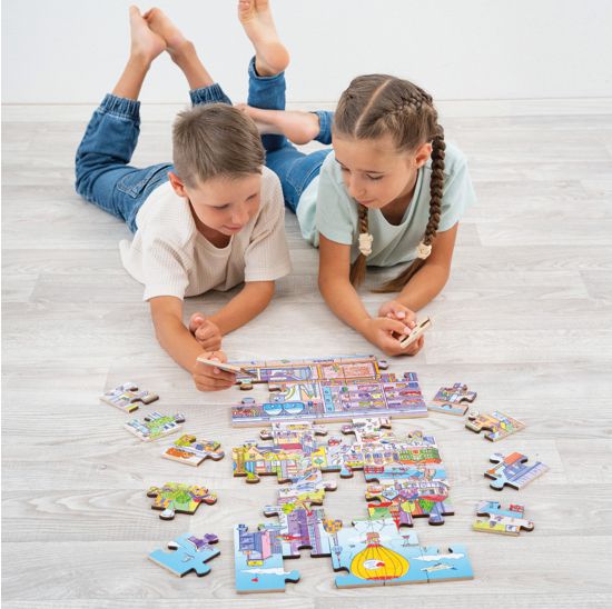 Bodenpuzzle Stadtleben 63 x 36 cm, 45 Teile