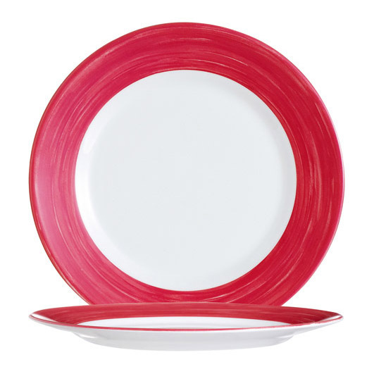 Teller flach 19,5 cm Hartglas Brush Cherry