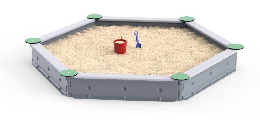 Ledon Basic Sandkasten PE 6 Teile als Sechseck