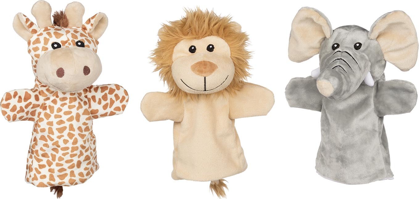 Handpuppen-Set Wilde Tiere, 3-tlg.