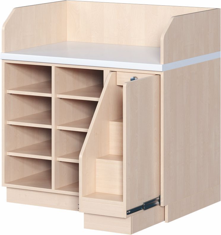 Wickelkommode B/T 107 x 71 cm, Regal, Treppe re.