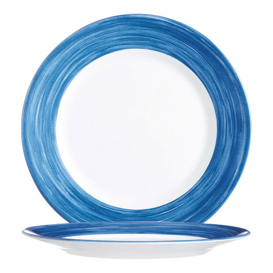 Teller flach 19,5 cm Hartglas Brush Blue Jean