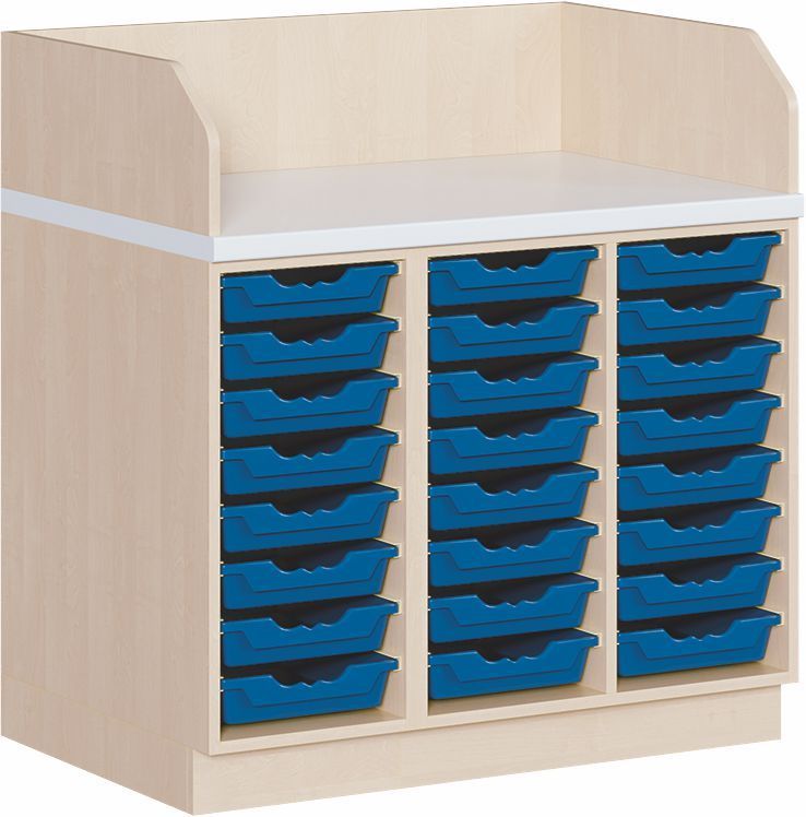 Wickelkommode mit 24 ErgoTrayboxen M, Tiefe 91 cm