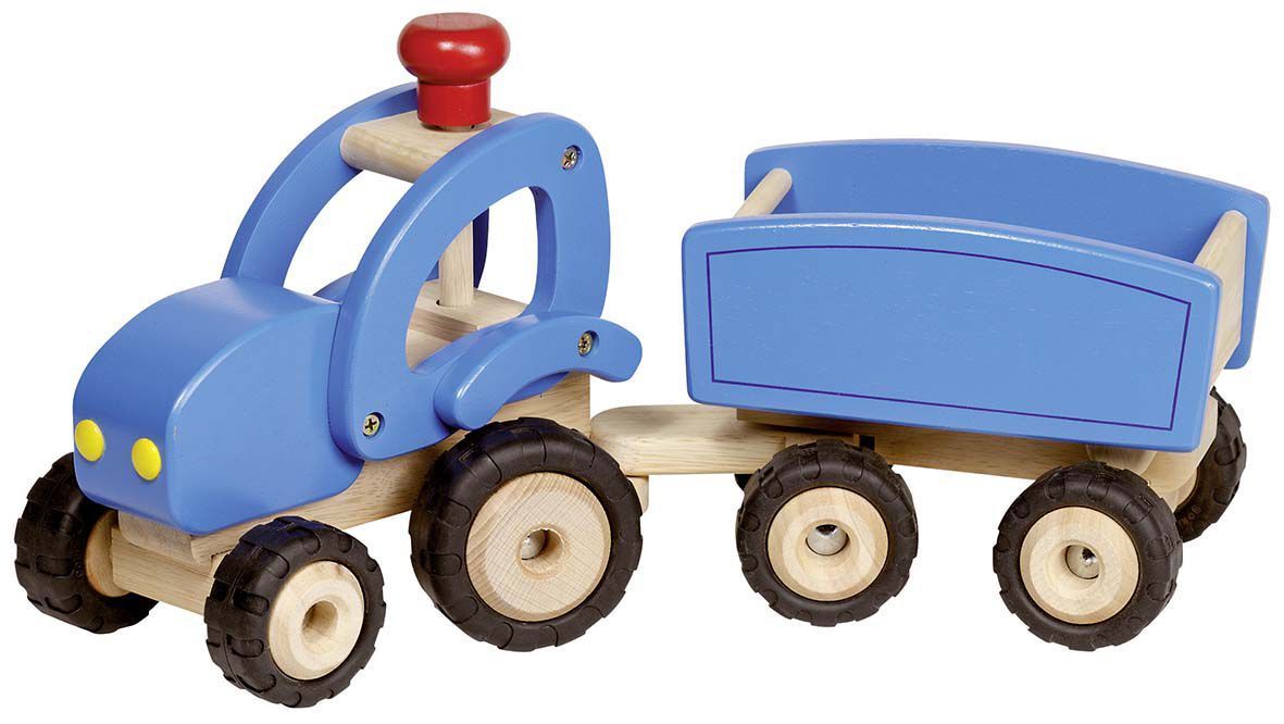 goki Traktor mit Anhänger, blau