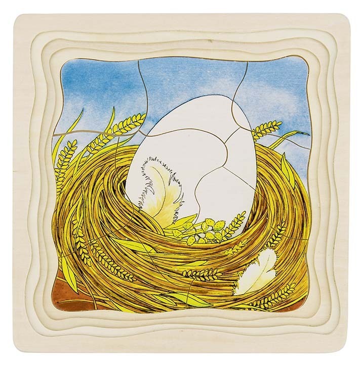 Schichtenpuzzle Huhn 4 Lagen/44 Teile