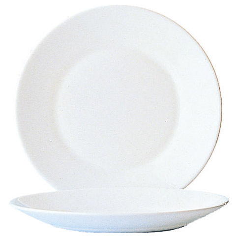 Teller flach 22,5 cm Hartglas Uni weiß