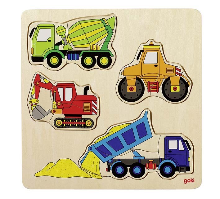 Einlegepuzzle Baufahrzeuge 12 dicke Teile