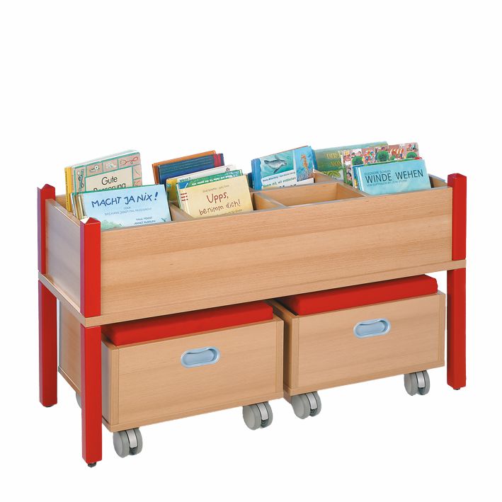 ST Bücher- und Spielekiste mit 2 Rollkästen