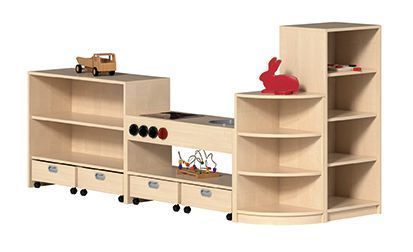 K Regalsystem Kai mit Spielküche, Höhe 60/80/120, 4 Dekore