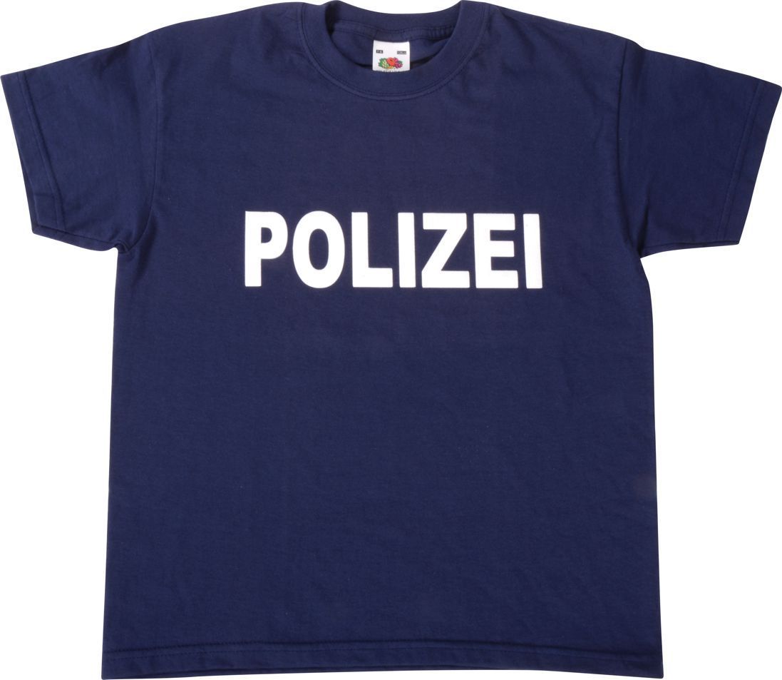 T-Shirt Polizei blau, Größe 140